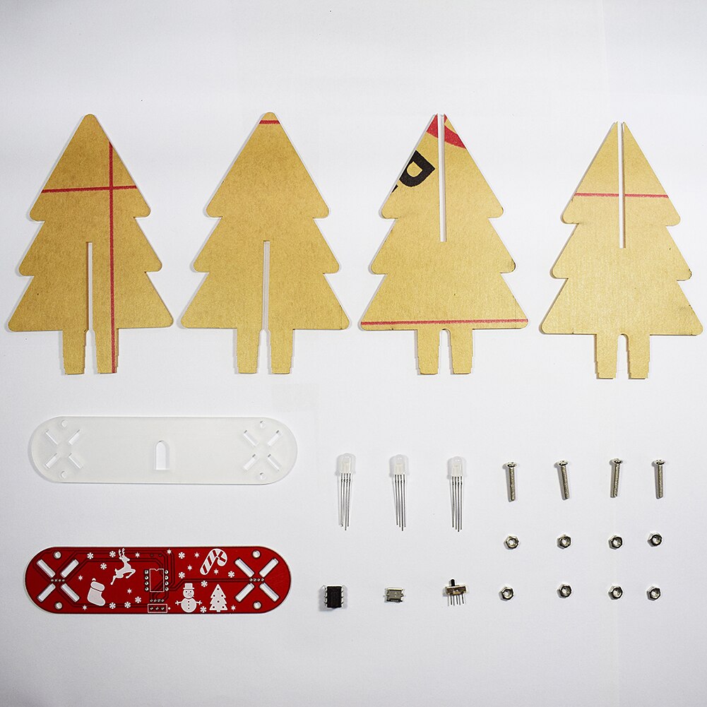 DIY Weihnachten Baum Bausatz Bunte Leicht Machen LED Licht Acryl Weihnachten Baum mit Musik Elektronische Lernen Bausatz Modul Spielzeug