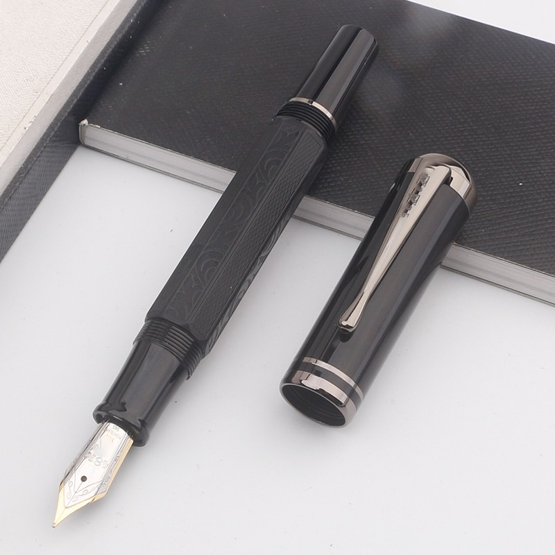 MB Rollerball Ballpoint Writer Marcel Proust Classique Style Carving Fountain Pens Writing Ink: PURPLE / Multi-Colored