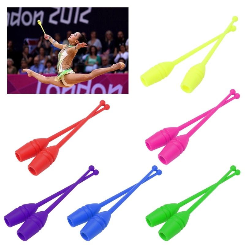 1 Pair Children Adults Rhythmic Gymnastics Stick Dancing Sports Fitness Equipment W91C