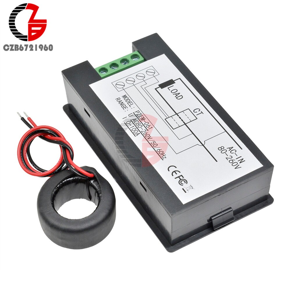 AC 80-260V 0-100A Digital Voltmeter Ammeter Power Energy Tester 110V 220V Current Voltage Meter Power Wattmeter Adapter Supply
