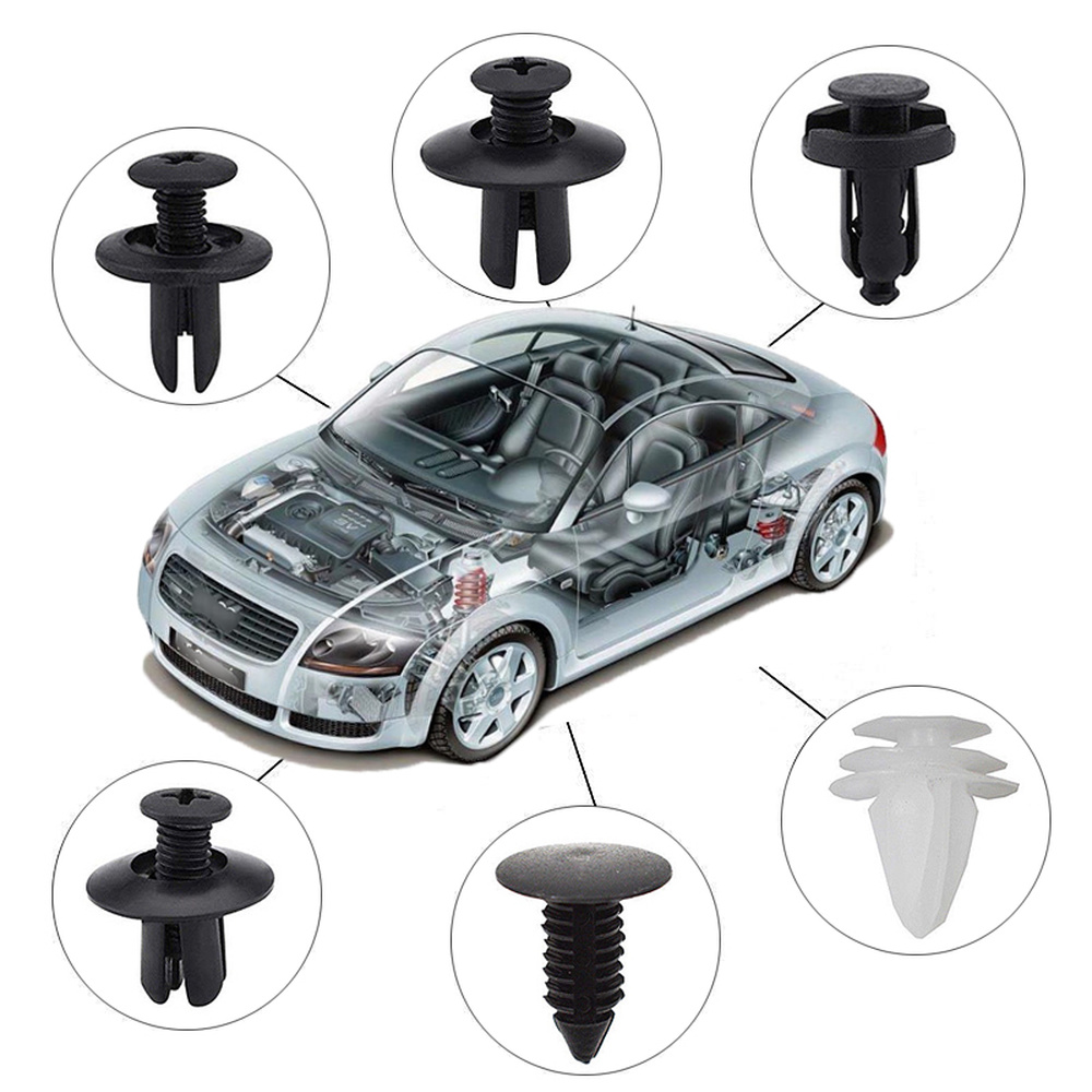 Clip de sujeción automático, pasador de retenedor de empuje para carrocería de coche mixto, remache, Kit de sujeción de Panel embellecedor de puerta de parachoques, Clips para coche, embalaje de caja o bolsa