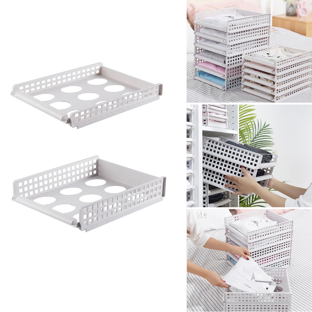 Wardrobe Multi-Layer Clothes Storage Box Drawer Home Plastic Storage Basket Separated Wardrobe Storage Box Rack Folding Drawer