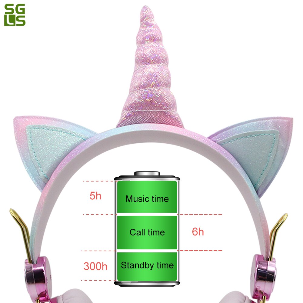 Casque licorne Bluetooth 5.0, avec Microphone, pour ordinateur portable, téléphone, PC, MP3, tablette, appareil Audio, de noël