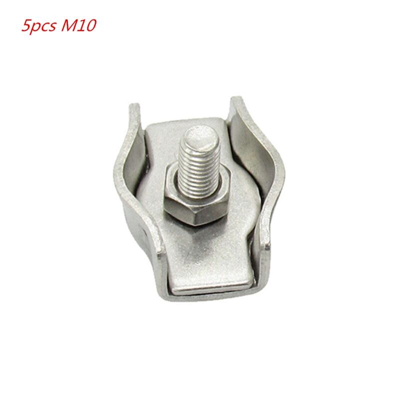 5 Pcs 304 Roestvrij Staaldraad Clip Enkele Grips Kabel Klem Marine Hardware: M10