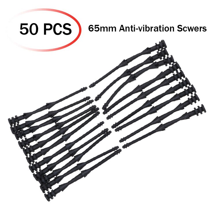 45mm 65mm Screw Pin Rivet Rubber Fan Noise Absorbtion Fans Anti Vibration Mount Silicone Screws Noise Reduction Equipment: 50PCS 65mm Black