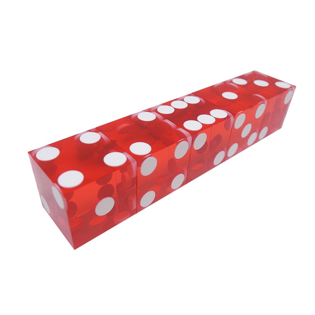 Dados de Casino de 19mm de grado superior, con los bordes y números de serie translúcidos, D6 dados reales, 5 uds.: 1