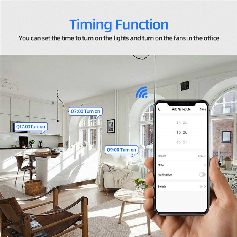 Tuya WiFi Smart Switch 2.4Ghz Wireless Remote Control Breaker 10A 2200W Timer Relay Switch Module