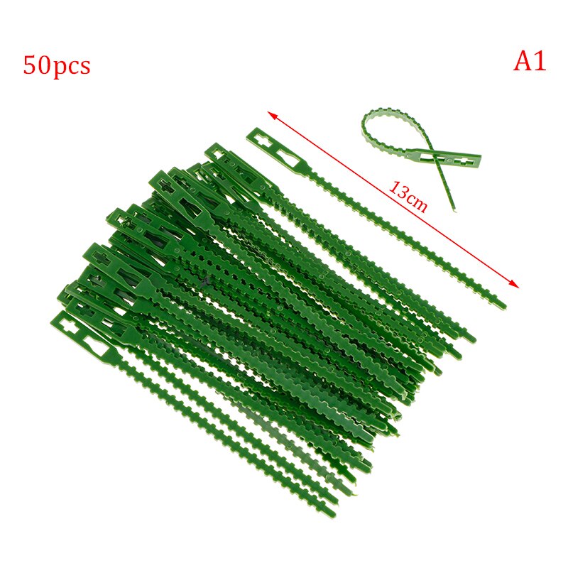 50/30 x Reusable Garden Plastic Plant Belt Ties Tie Garden Fishbone Band Tool: A1