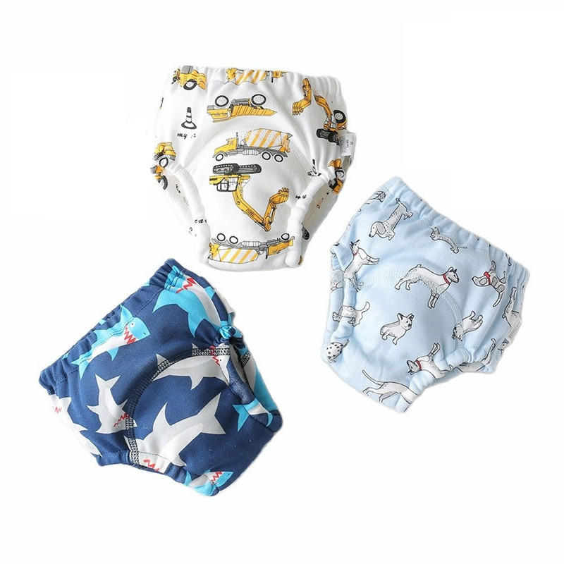 Babyhug 100% Cotton Padded Underwear Training Diapers Animals Print Pack of 3 Size 1 - Multicolor