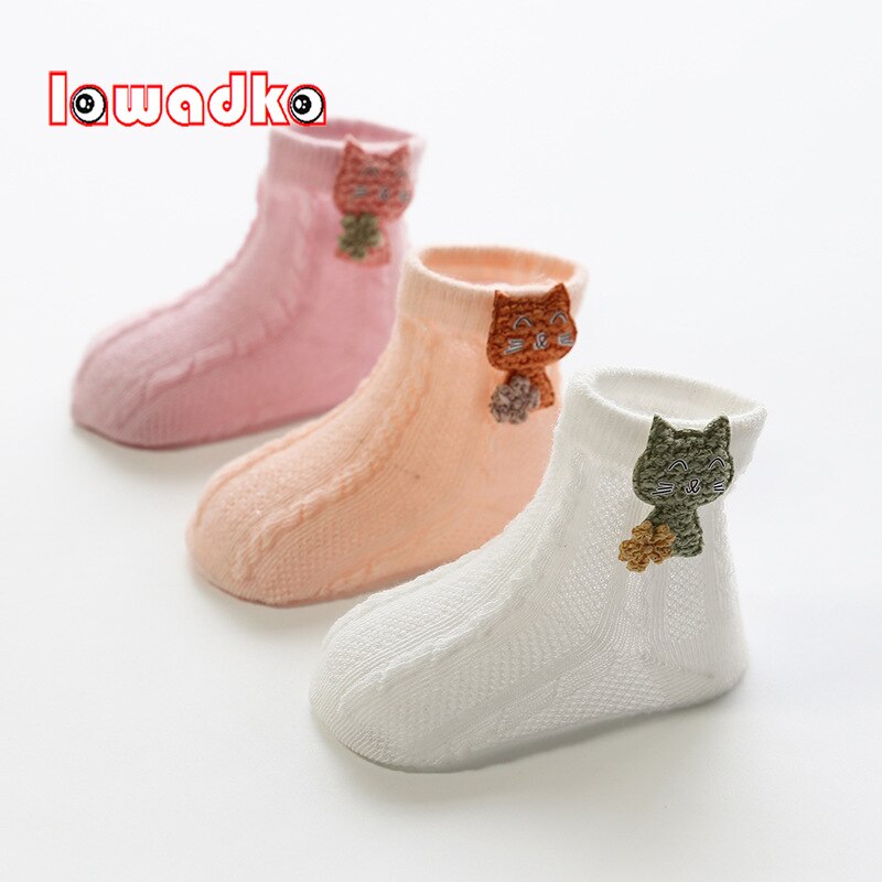 Lawadka 3 Pairs/Pack Baby Girl Socks Summer Socks for Newborns Soft Baby Boy Socks Cotton Cartoon Newborn Clothes Accessories