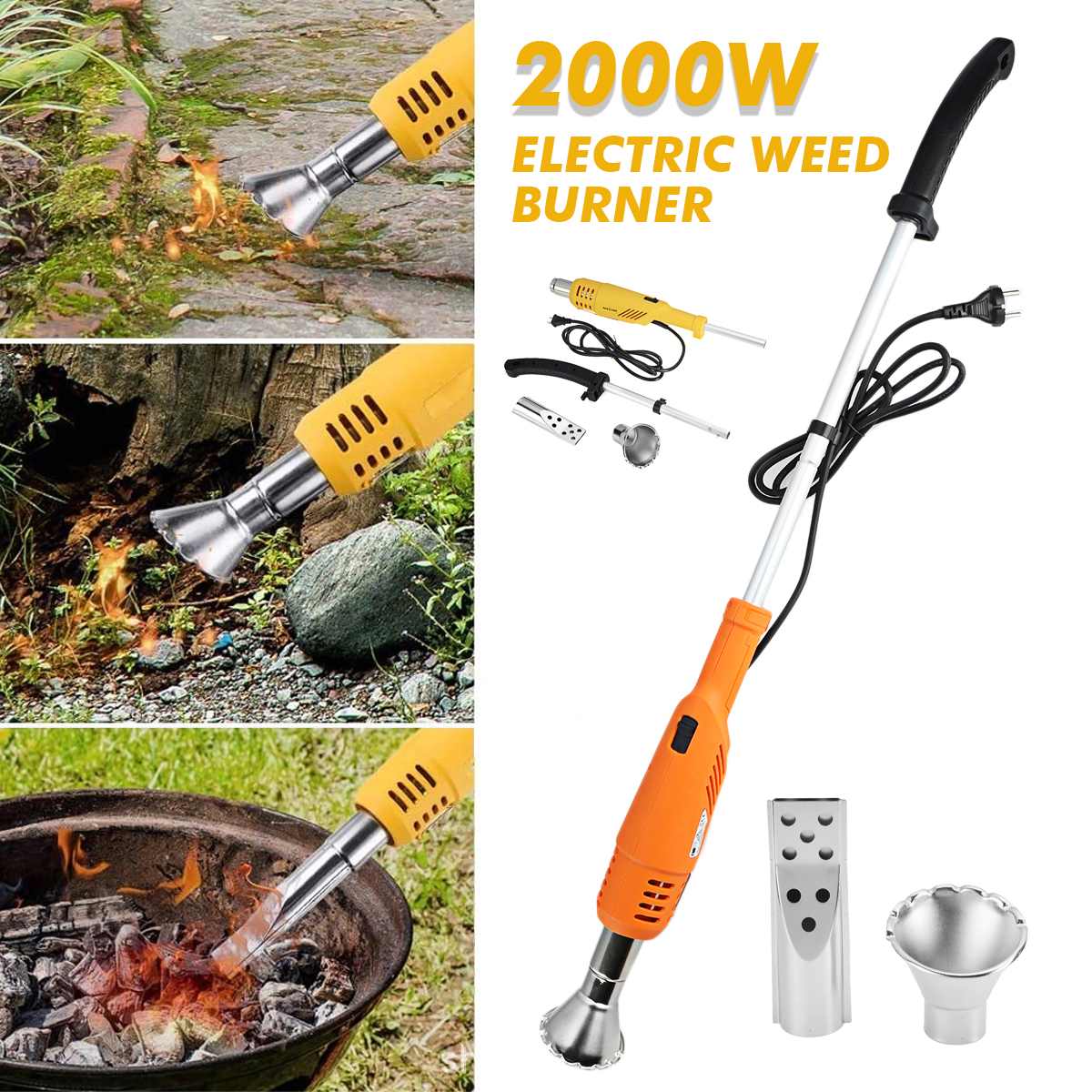 120V/230V 2000W Elektrische Onkruid Brander 2 Nozzles Grasmaaimachineblad Tuin Snoeien Tool Gras Trimmer wieder Power Tools Eu Us Plug