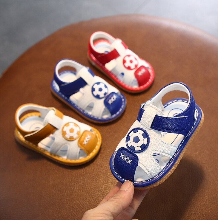 Zomer baby jongens strand sandalen kind jongens baby peuter voetbal sandalen 15-19 0-2 jaar 3 kleuren met stem a -2033 tx09