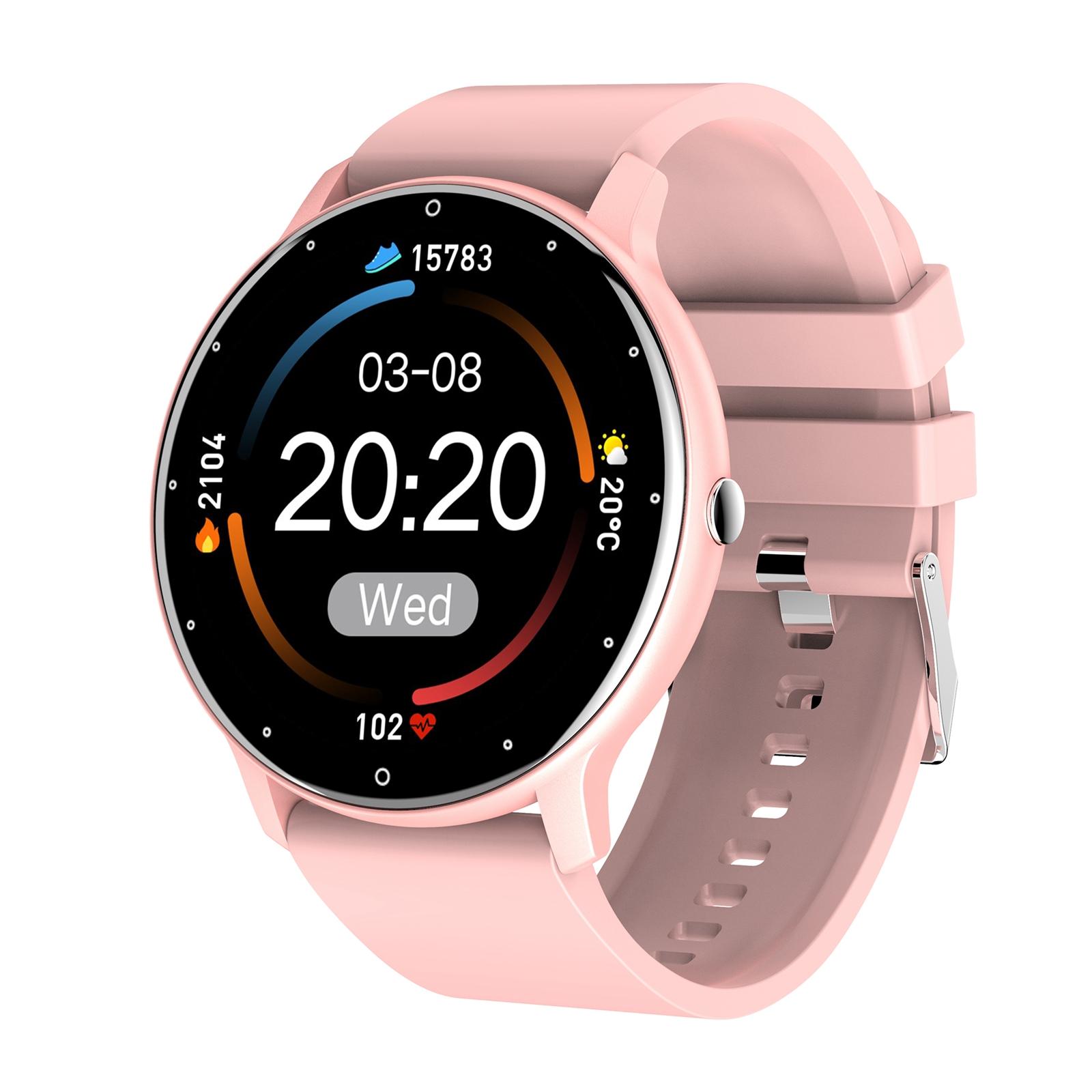 1.28 pollici Zl02D Smart Watch FitnessTracker conteggio passi cronometro Touchscreen polsino Bluetooth Smart Watch per Android iOS: Pink