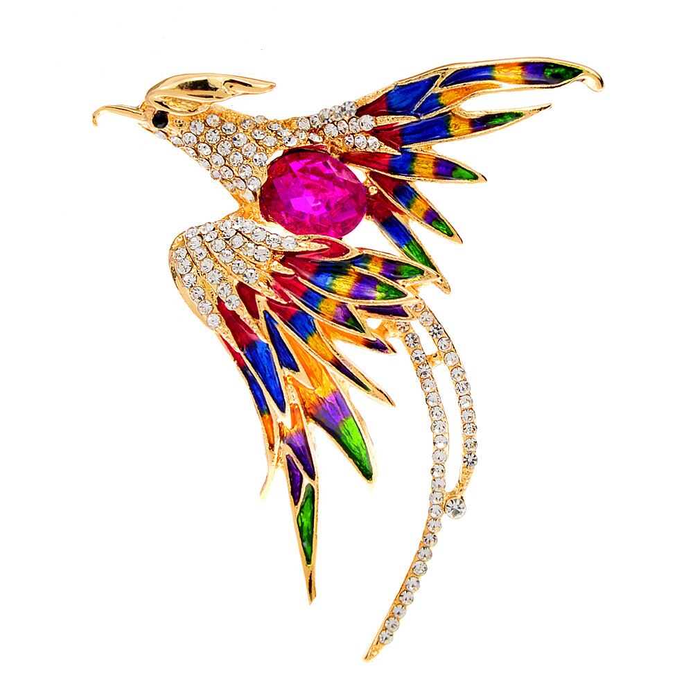 Cindy xiang 2022 emalje farverige fugl brocher rhinestone dyr pin smykker: Rose