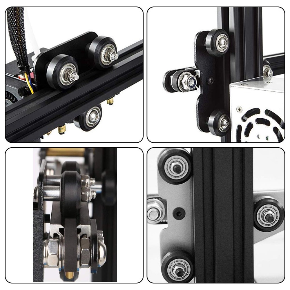 Roda de polia grande de plástico do encaixe do pom v, roda com a polia do rolamento, engrenagem perolada para a roda creality ender 3, CR-7, CR-8, CR-10