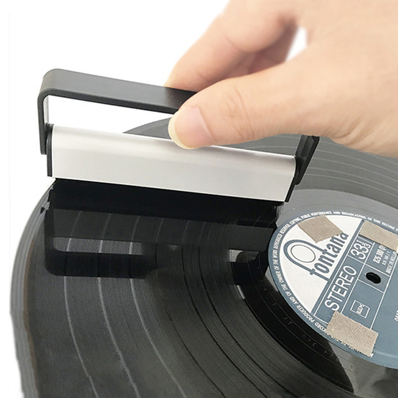 Spazzola per la pulizia dei dischi in vinile Spazzola antistatica per dischi in fibra di carbonio Panno in fibra detergente Accessori per giocatori di fonografo in vinile LP