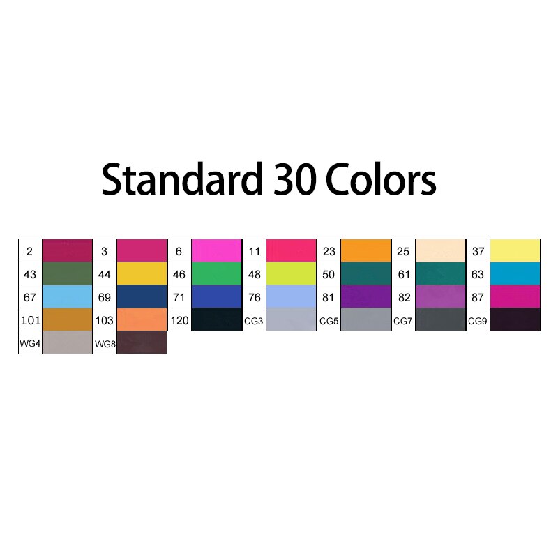 TOUCHNEW 80 Colors Soft Brush Markers Pen Dual tips Alcohol Based Markers set for Manga Drawing Animation Art Supplies: 30 Standard colors