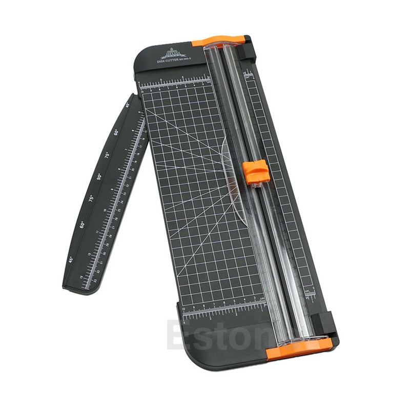 A4 Guillotine Ruler Paper Standard Cutter Trimmer Cutter Paper Shredder Black-Orange Plastic