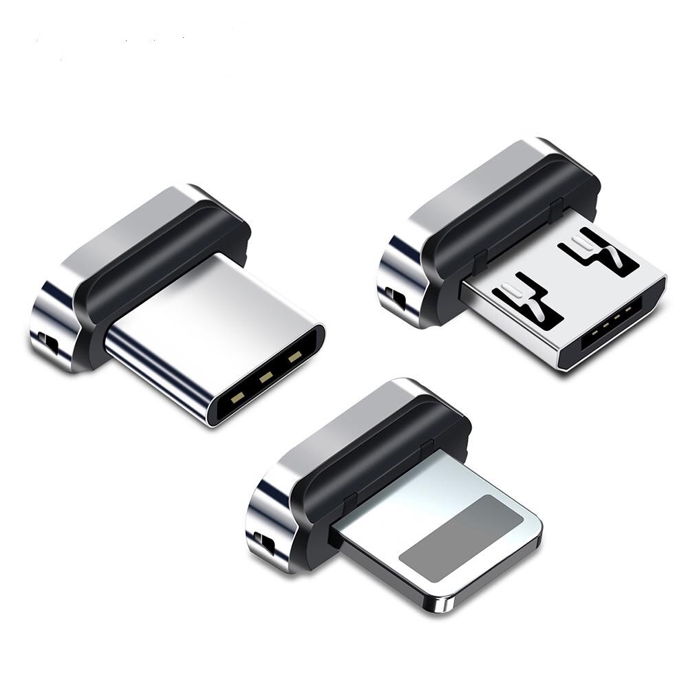 1/5/10Pcs Ronde Magnetische Kabel Adapter Hoofd Stof Plug Opladen Connector Tips Voor Iphone Micro Usb type-C