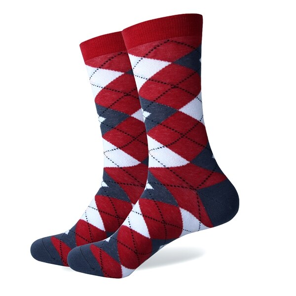 Spiel-hoch Bunte ARGYLE SOCKE spaß herren Baumwolle Socken Hochzeit Socken Freies uns größe (7,5-12): 409