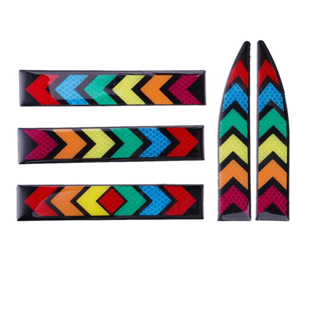 5 Pcs Universele Auto Reflecterende Sticker Waarschuwing Tape Strip Nano Tape Voor Auto Kofferbak Rijden Anti-Collision Auto Veiligheid tape