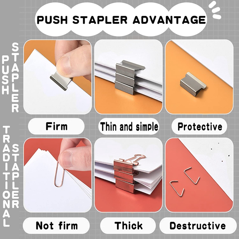 Office Supplies Push Stapler School Supplies for College Students Mini Stapler Staplers for Desk Small Stapler Set