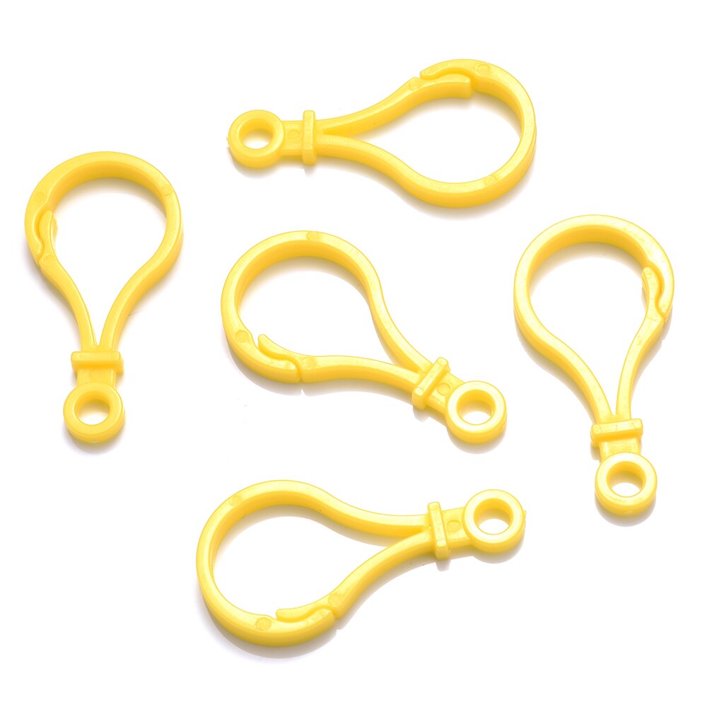 30 sztuk/partia Multicolor plastikowe zapięciem Lobster haki dla DIY ocena biżuteria dokonywanie brelok zapięcie akcesoria dostarcza 25*48mm: yellow