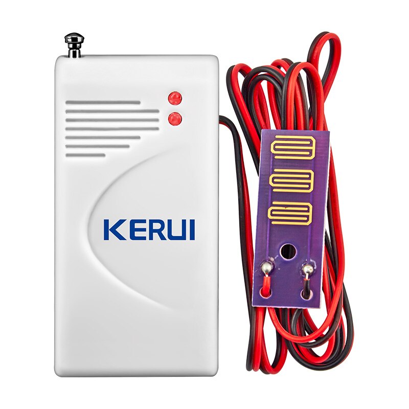 KERUI-alarma de seguridad inalámbrica con Sensor de movimiento PIR sistema antirrobo WIFI + GSM, pantalla a Color TFT de 4,3 pulgadas, Sensor de puerta, sirena inalámbrica: Water Leak Detector