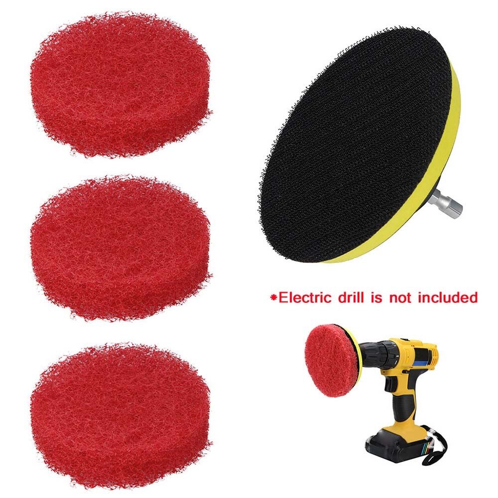 Coche Kit de pulido 3 almohadillas + 1 Placa de herramientas pulido limpiador eléctrico taladro eléctrico de auto cuidado para la depilación Kit abrillantador de coche: Descolorido