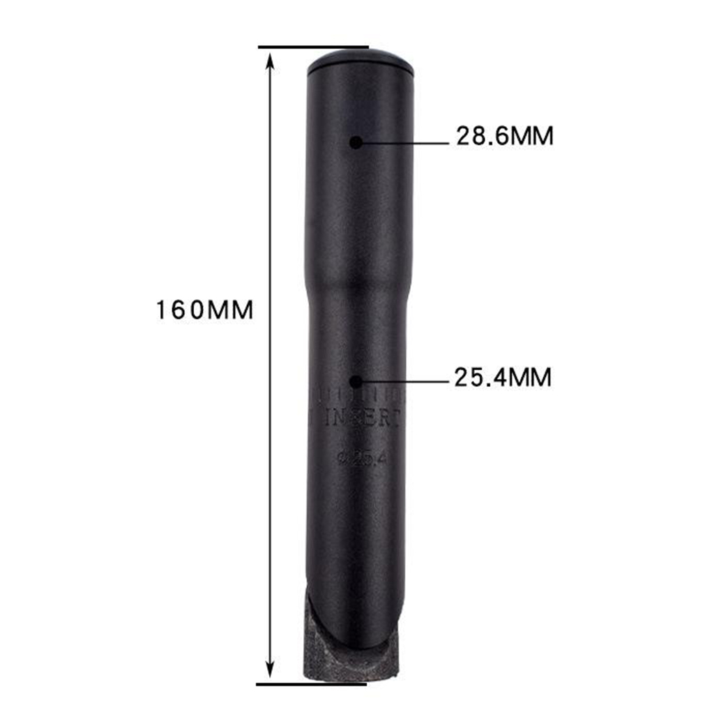 Alu cykel frempind stigrør adapter 1 1/8 &quot; φ 22.2mm 25.4mm 160mm road mountainbike frempind forlænger løftestang komponenter: Sort 25.4 mm