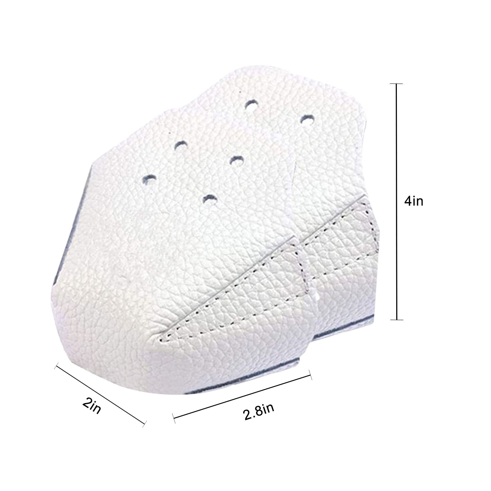 1 Pair Toe Cap Guards Protectors PU Leather Roller Skate Toe Cap Protectors With 4 Holes For Roller Skate Outdoor Training Gym: White