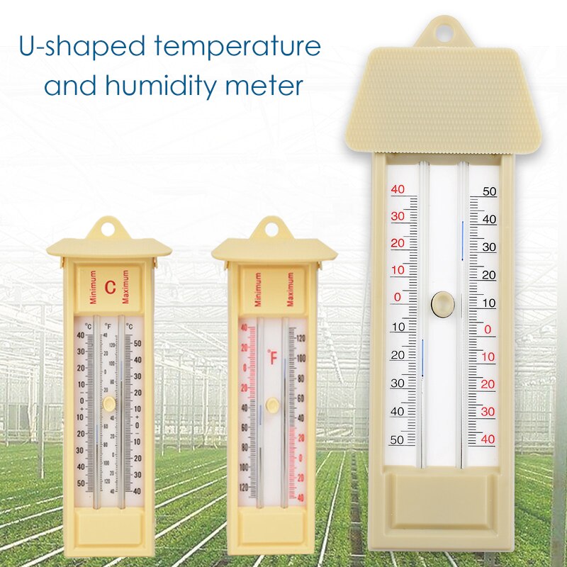 Termómetro de montaje en pared para el hogar, medidor de temperatura para jardín, invernadero, pared, ℃/℉, para interiores y exteriores, máx.