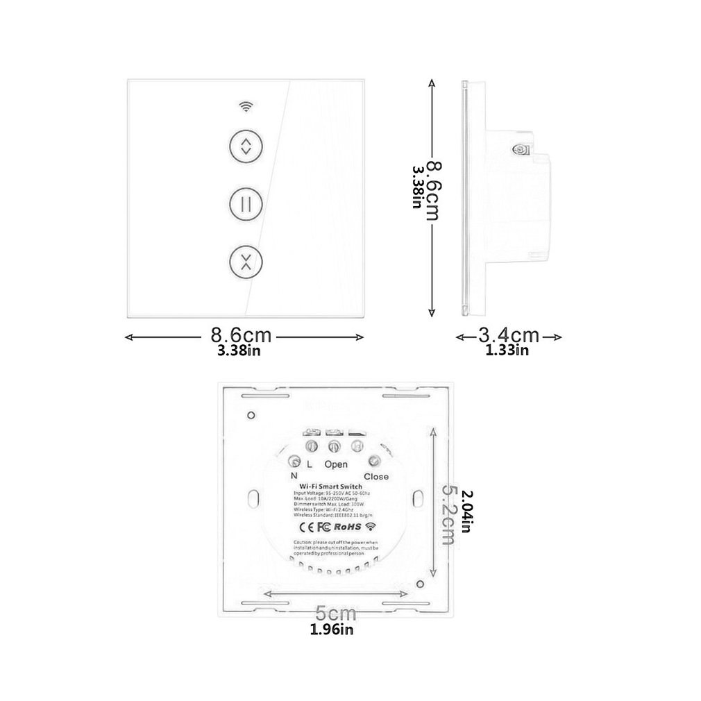 Wifi Intelligent Rolling Door Controller Curtain Switch Voice Controller Remote Wall Control Switch Touch Switch Button