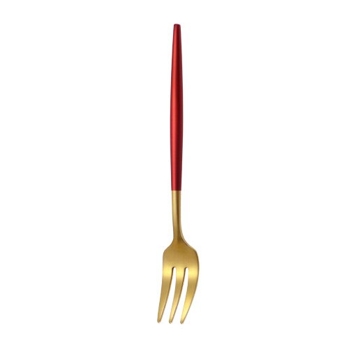 Uds Tenedor de fruta de lujo 304 de acero inoxidable de oro tenedores para tartas de postre pequeño tenedor de torta en La tenedor para caracoles restaurante: red gold fork
