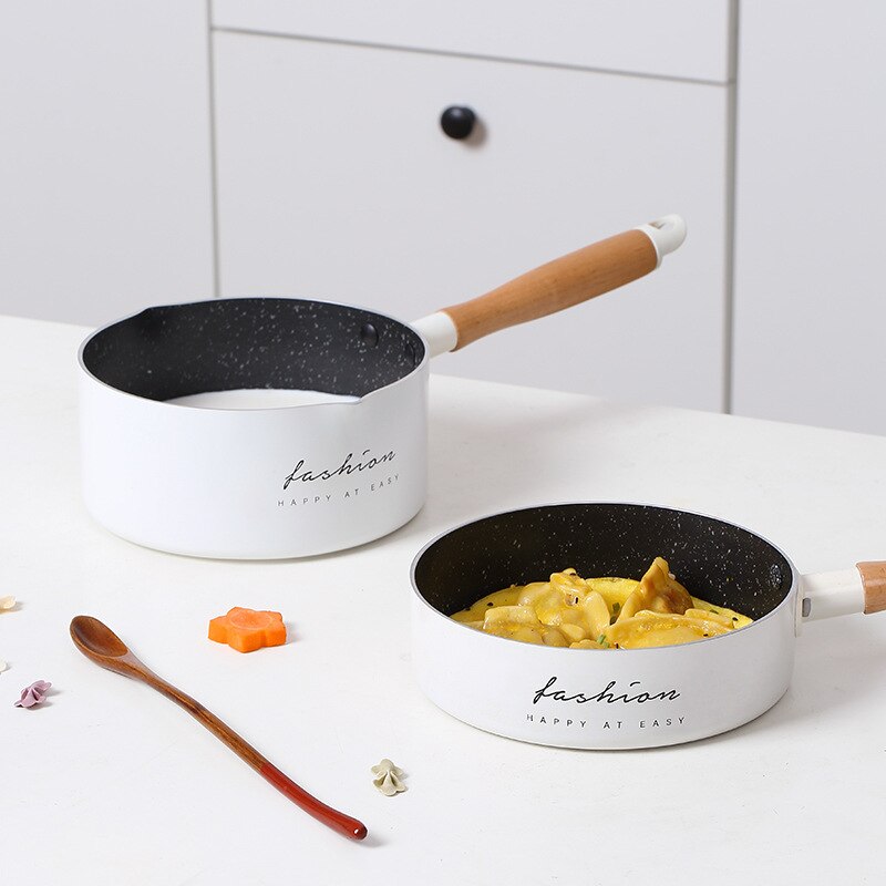 Small Milk Pan Household Non Stick Pan Maifan Stone Instant Noodle Baby Decoction One Child Food Supplement Pan