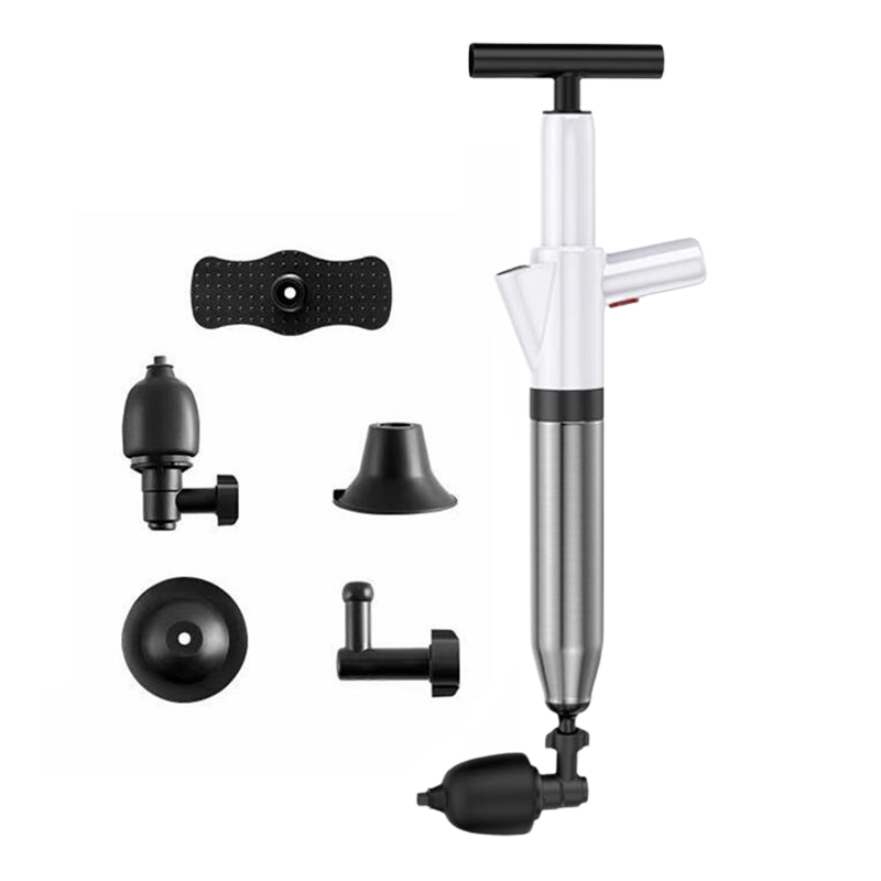 Clogged Toilet Pipe Plunger Clogged Toilet Plunger Air Blaster Pipe Unblocker Sink Plunger Sewer Cleaning Pneumatic Plunger: white