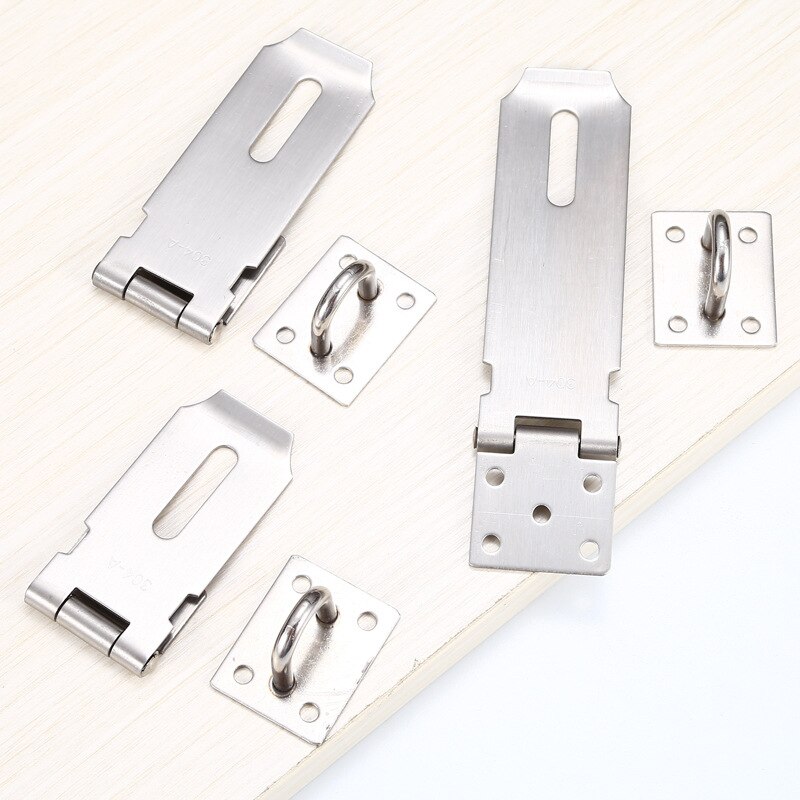 thickened square brand stainless steel lock anti-theft door buckle hardware safety bolt hasp anti-theft door lock 20 pcs