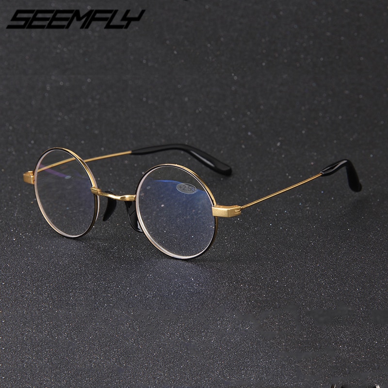 Seemfly Anti Blue Light Blocking Women Men Reading Glasses Round Frame Computer Goggle Optical