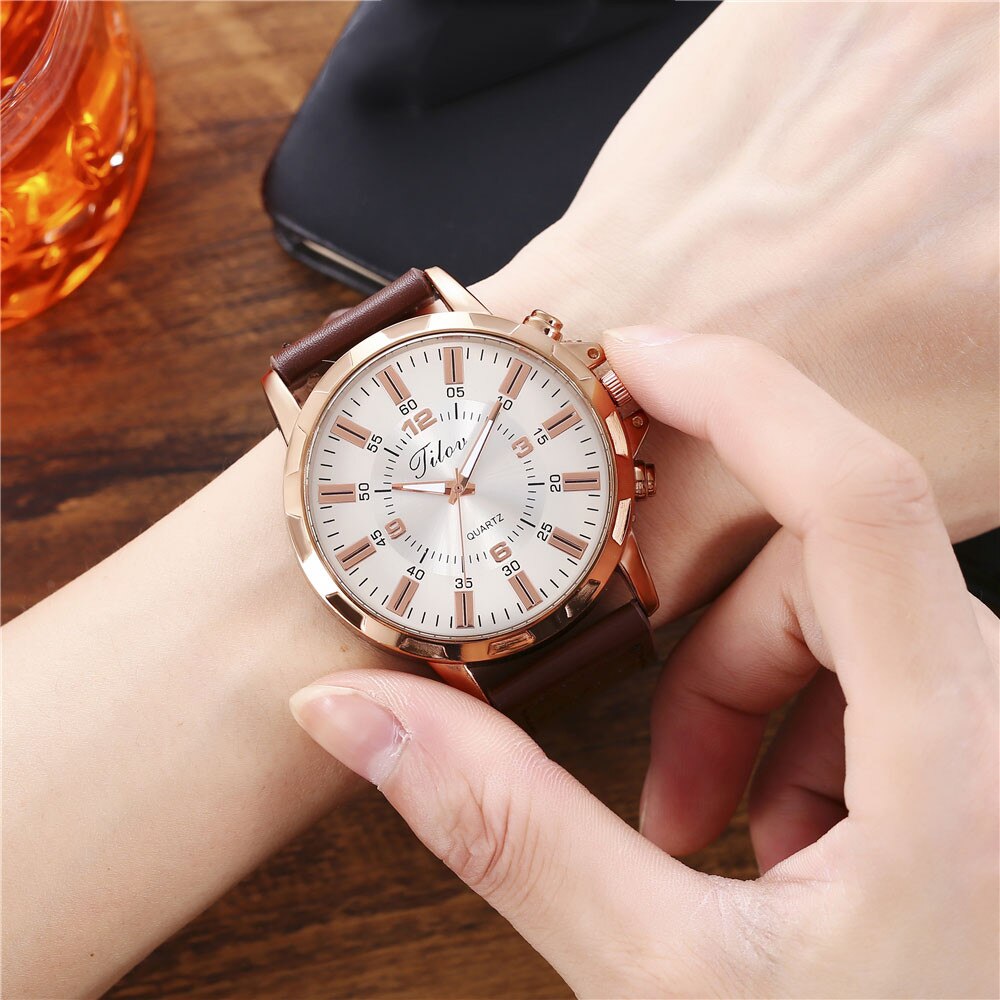 Luxe Horloge Mannen Mode Creatieve Grote Wijzerplaat Dubbele Schaal Riem Horloges Quartz Horloges Relogio Sport Reloj Hombre # Jy