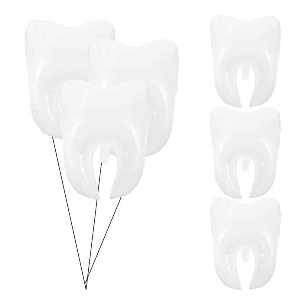 6 Pcs Balloons Tooth Balloon Party Balloons Favors Birthday Wedding White Decorative for Decorations Baby
