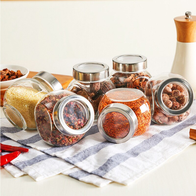 1 Uds. RSCHEF, 1 Uds., latas selladas de vidrio de 180ML/tarro de almacenamiento de alimentos, especias, teas, utensilio de almacenamiento de botellas para Preservación de dulces
