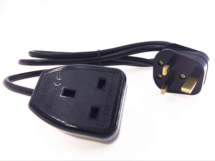 UK verlengsnoer, IEC UK 3Pin Stekker naar UK 3Pin Vrouwelijke Socket Power Adapter Kabel, 13A