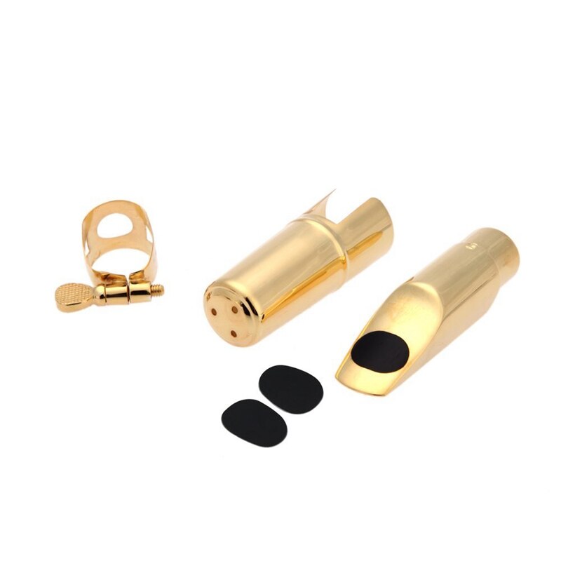Jazz Soprano Saxophone 5C Metal Mouthpiece +Pads Cushions +Cap Buckle with Gold Plating