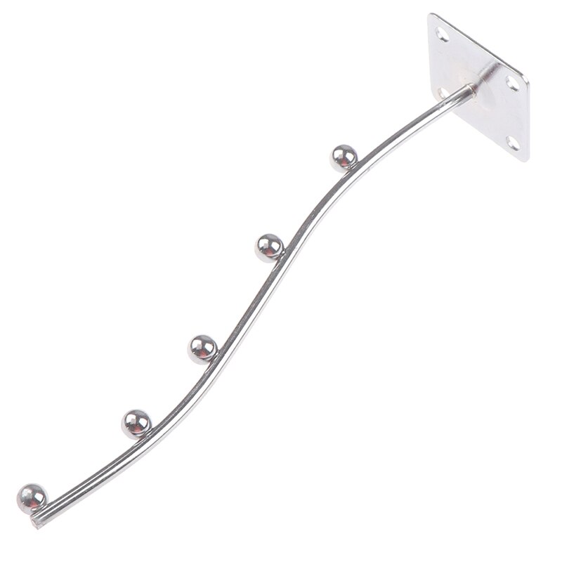 Wall Mount Waved Waterfall Hanger Rack 5 Beads Garment Display Hooks