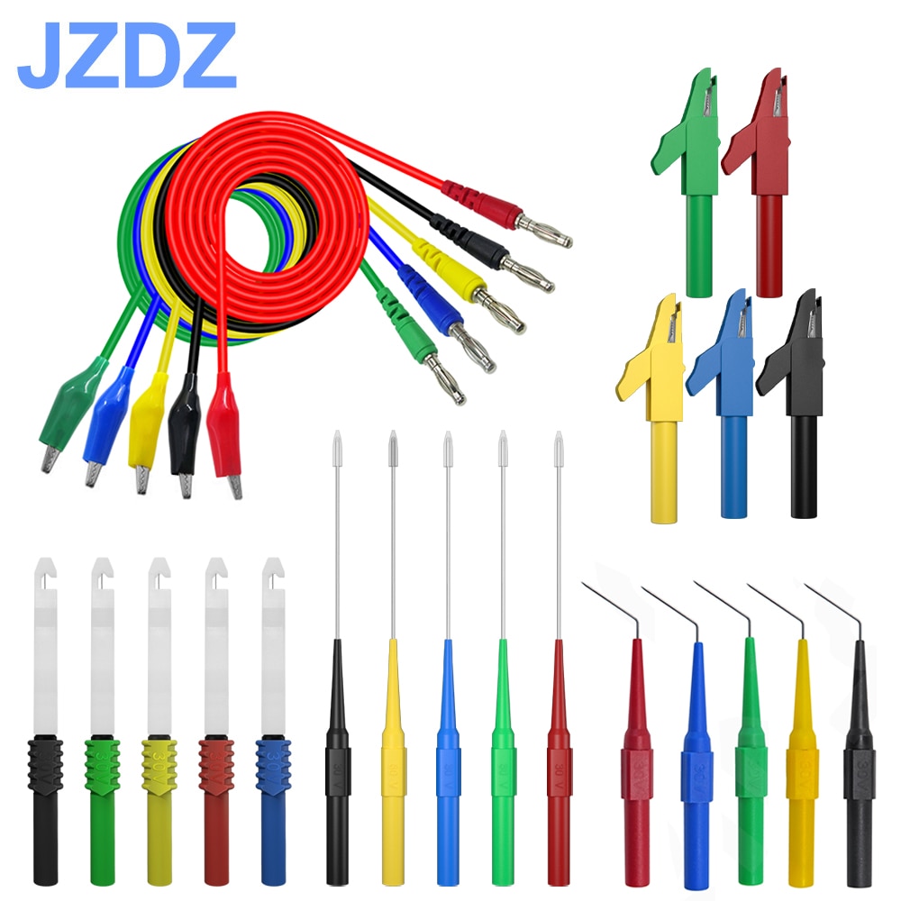 Jzdz Multimeter Test Lead Kit Alligator Clip Tot 4 Mm Banana Plug Test Probe Terug Probes Kit JT8008