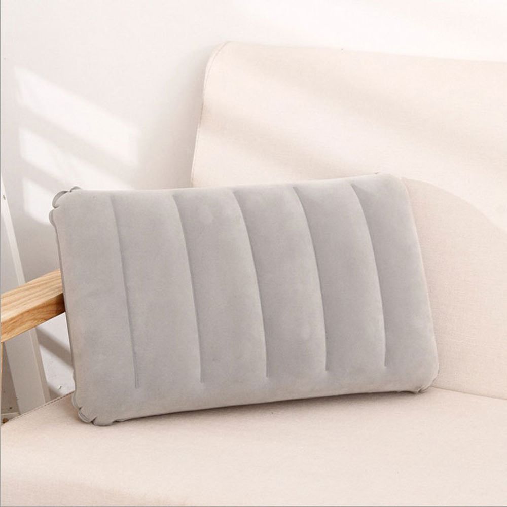 Bequem Ultraleicht Aufblasbare PVC Nylon Luft Kissen Schlaf Kissen Reise Schlafzimmer Wandern Strand Auto Flugzeug Kopf Rest Unterstützung: grau Stil 2