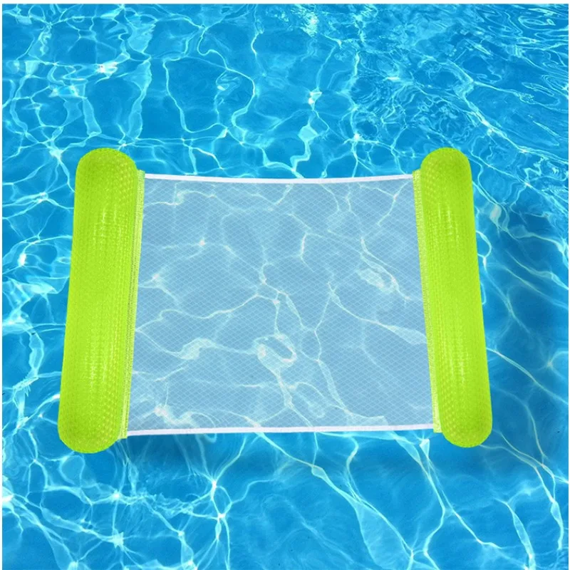 Hamac d'eau flottant à 2 tubes avec filet, chaise longue de piscine gonflable nacrée pour adultes, indispensable pour la plage et l'été