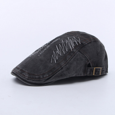 3 farbe Frühjahr Sommer Jeans Baskenmütze Hüte für Männer Frauen Casual Unisex Denim Baskenmütze Kappe Ausgestattet Sonne Cabbie ivy Flache Kappe: Black