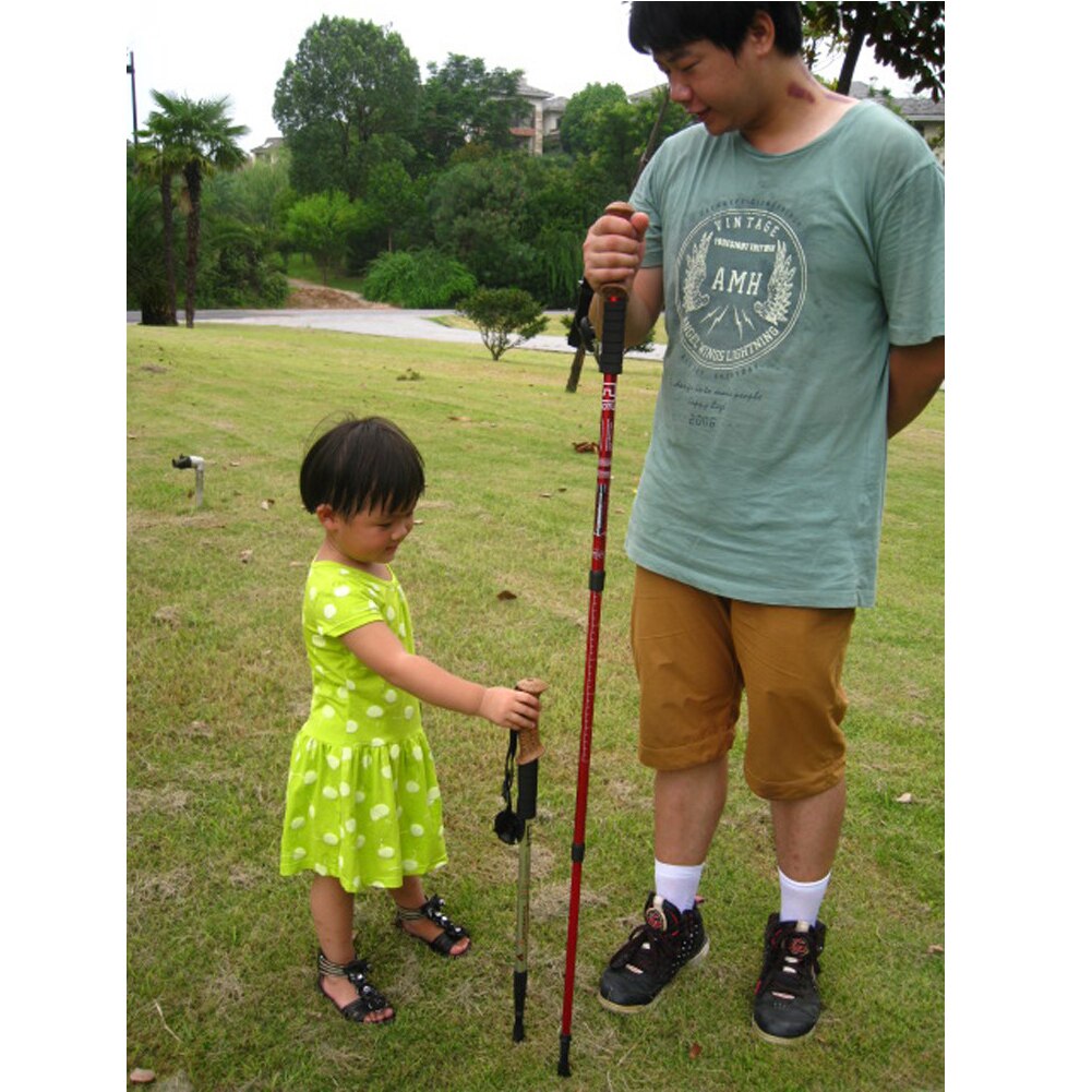 1Pc Anti Shock Walking Sticks Adjustable Walking Poles Trekking Hiking Poles Ultralight Telescopic Walking Canes Hiking Stick: 135cm to 65cm