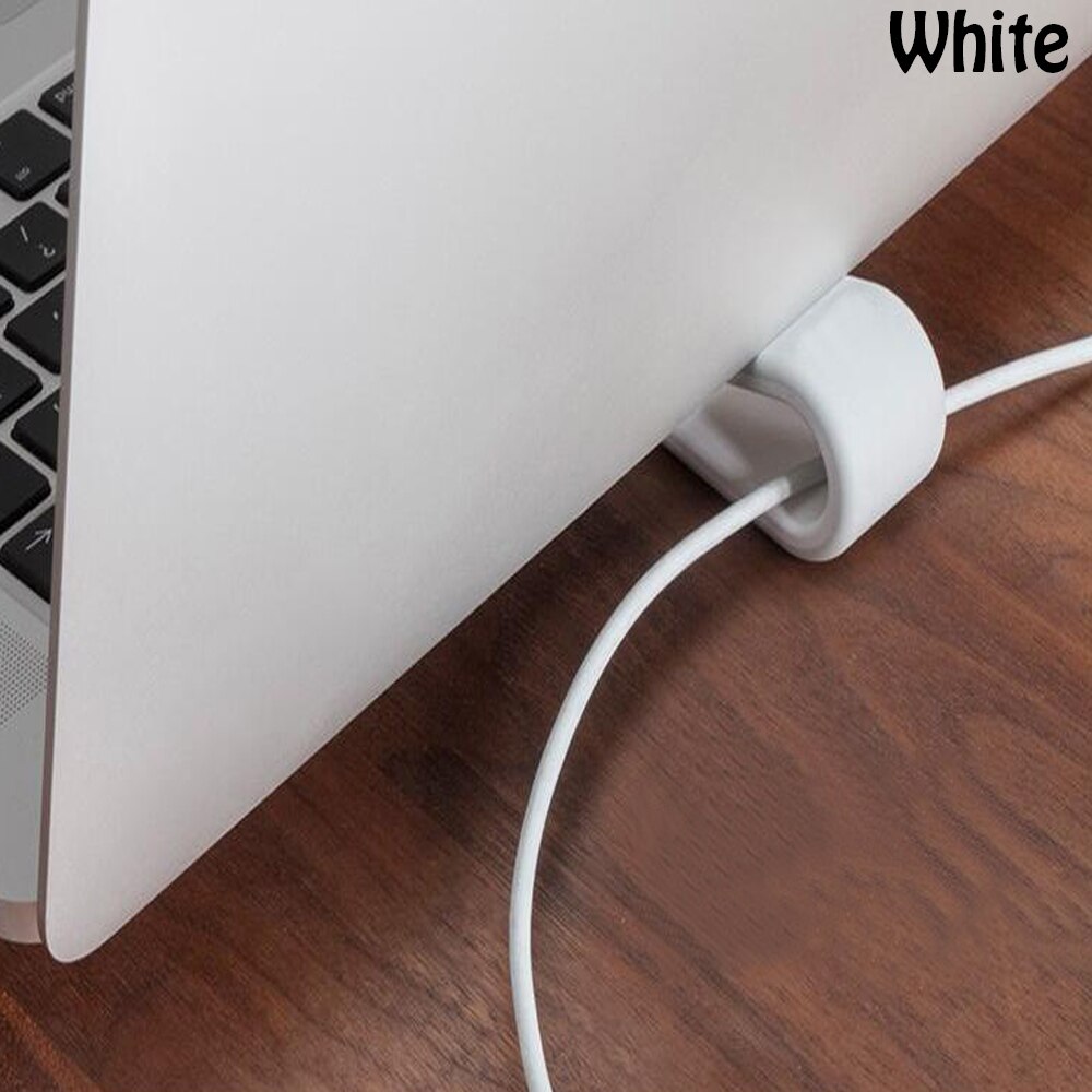 Simpel bærbar stativ justerbar beslag desktop kabel organisator computer øget hylde køling base pad beslag kontorartikler: Hvid